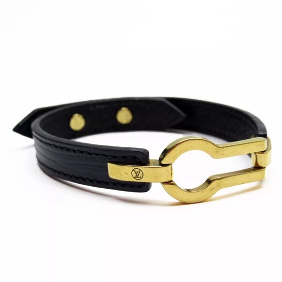 Auth LOUIS VUITTON Bracelet Navy Epi Leather - Picture 1 of 7